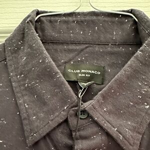 Club Monaco Men's Speckled Button Down Shirt - Charcoal